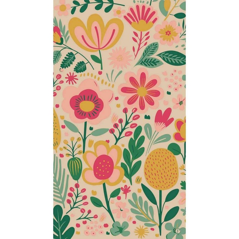 Powder Pop Flower Posie Print Scarf – Pink/Yellow/Green