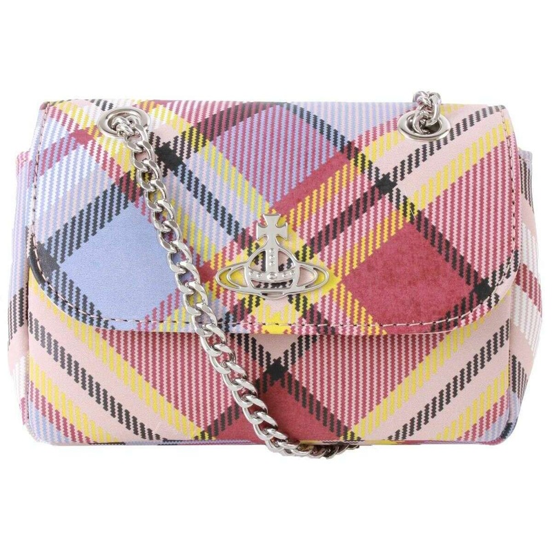 Vivienne Westwood Nubuck Tartan Small Chain Purse Bag – Pink