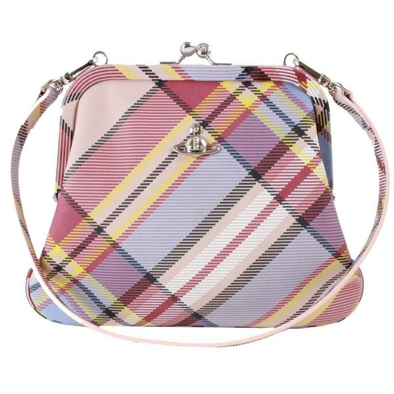 Vivienne Westwood Nubuck Tartan Vivienne Clutch – Pink