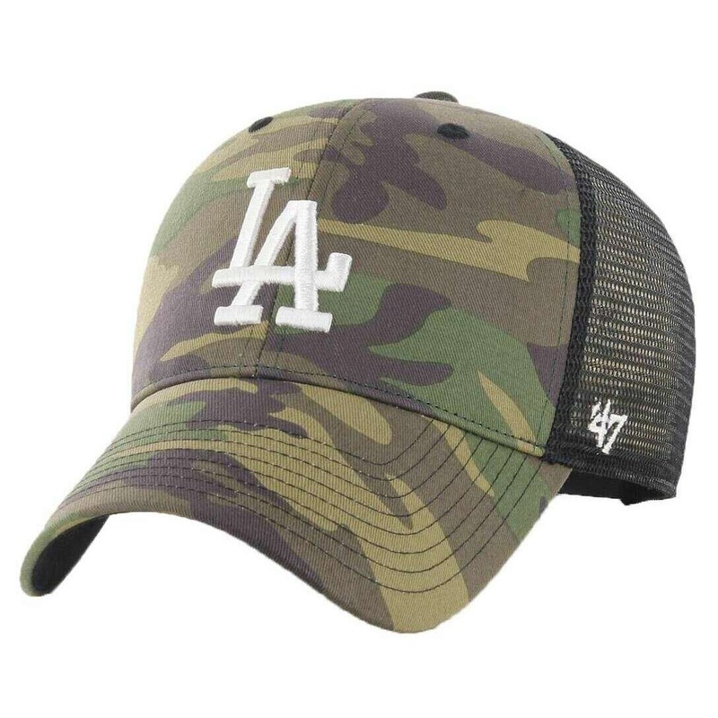 47 Brand Branson MLB Los Angeles Dodgers Trucker Cap – Camo/White