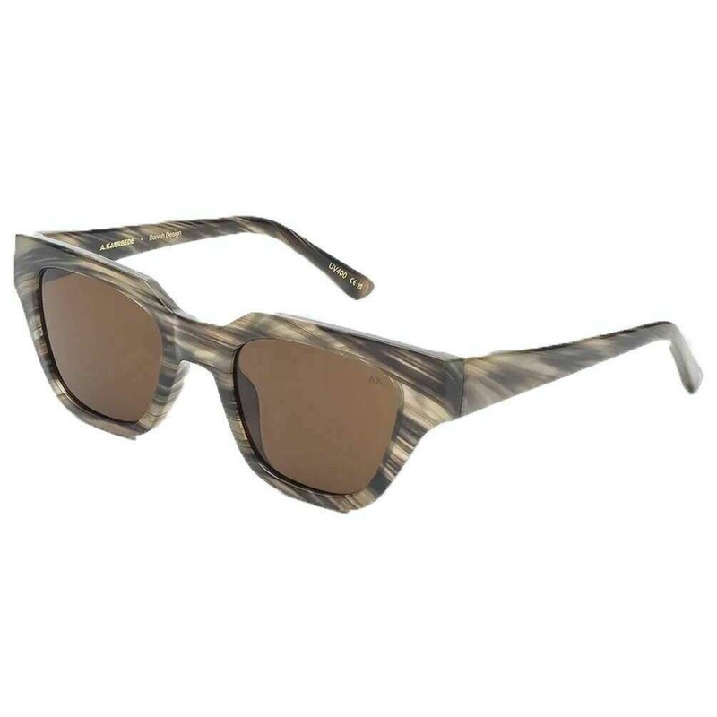 A.Kjaerbede Kaws Sunglasses – Striped Horn Brown