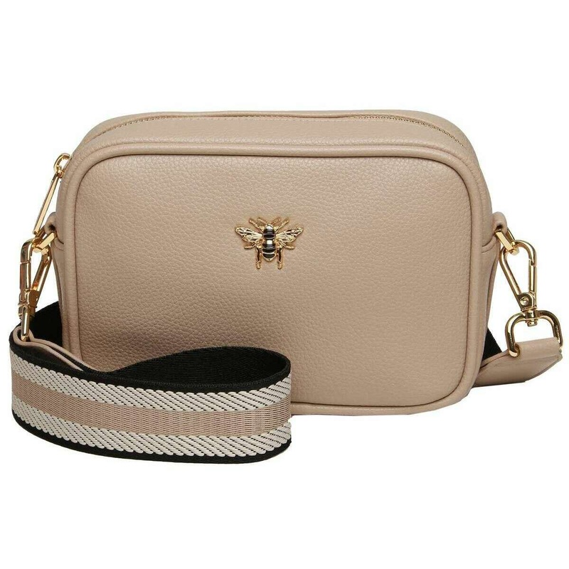 Alice Wheeler London Mini Camera Crossbody Bag – Stone Beige
