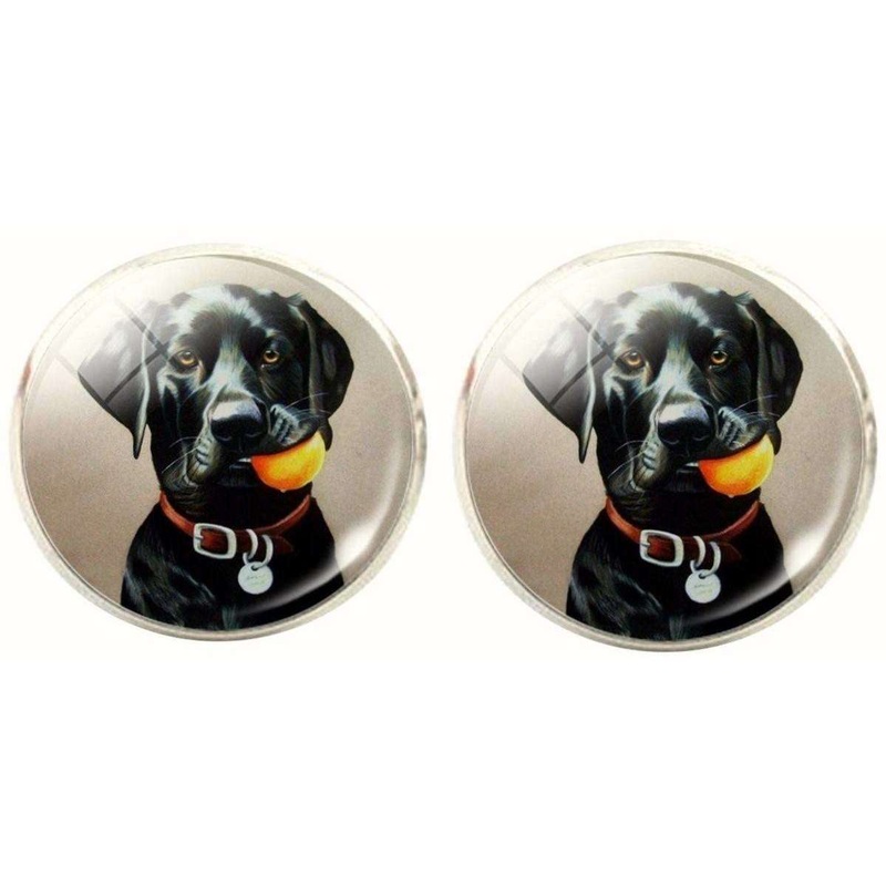 Bassin and Brown Labrador Cufflinks – Black