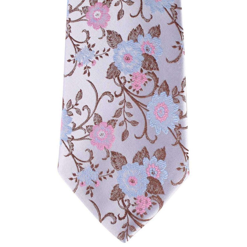 David Van Hagen Floral Tie – Pale Lilac