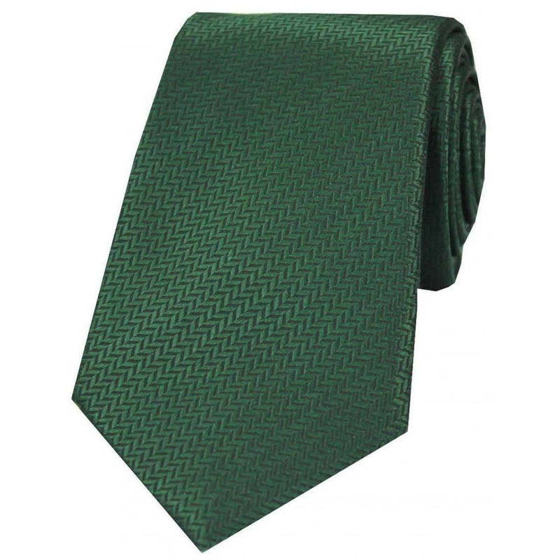 David Van Hagen Herringbone Silk Tie – Racing Green