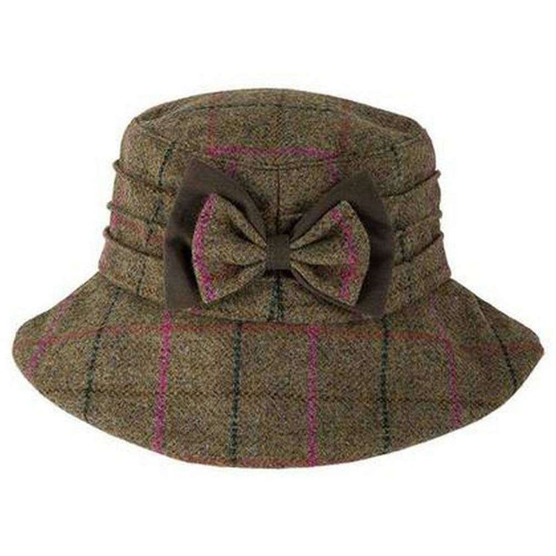 Dents Abraham Moon Yorkshire Check Tweed Bucket Hat – Sage Green