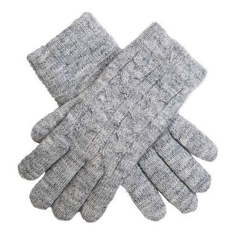Dents Cable Knit Gloves – Dove Grey