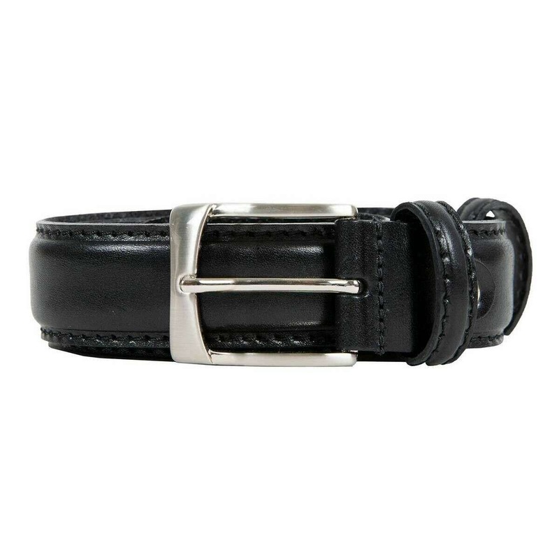 Dents Heritage Lined Full-Grain Leather Belt – Black