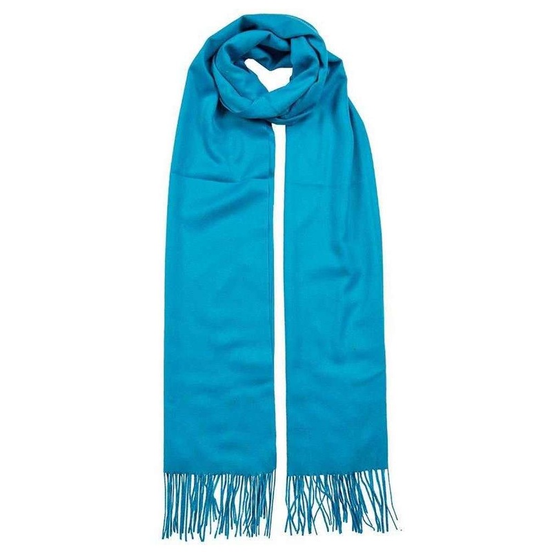 Dents Plain Pashmina Tassel Scarf – Marine Blue