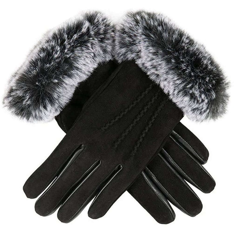 Dents Wendy Nubuck Hairsheep Leather Gloves – Black