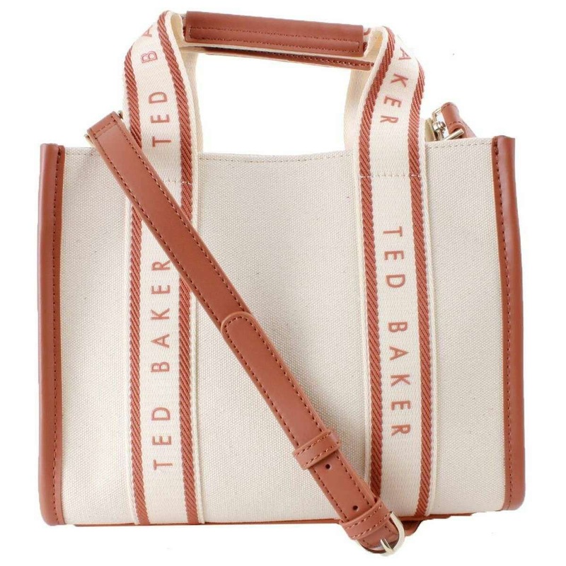 Ted Baker Georjea Branded Webbing Canvas Small Tote Bag – Natural