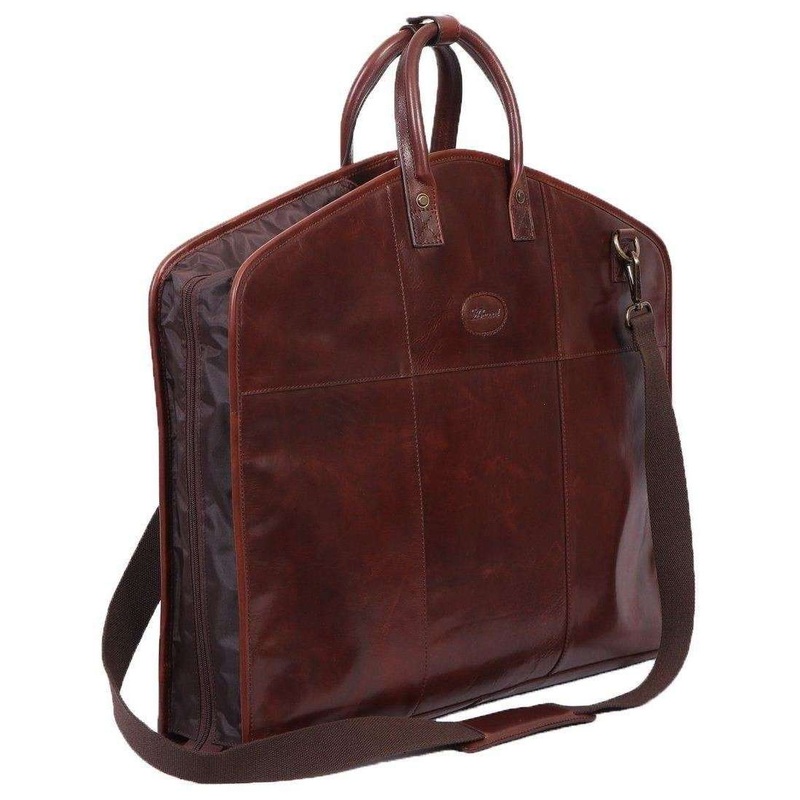 Ashwood Leather Folding Suit Carrier – Brown