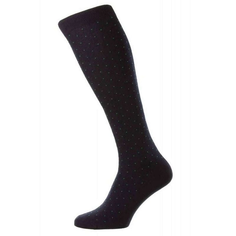 Pantherella Gadsbury Cotton Fil D’Ecosse Over the Calf Socks – Navy