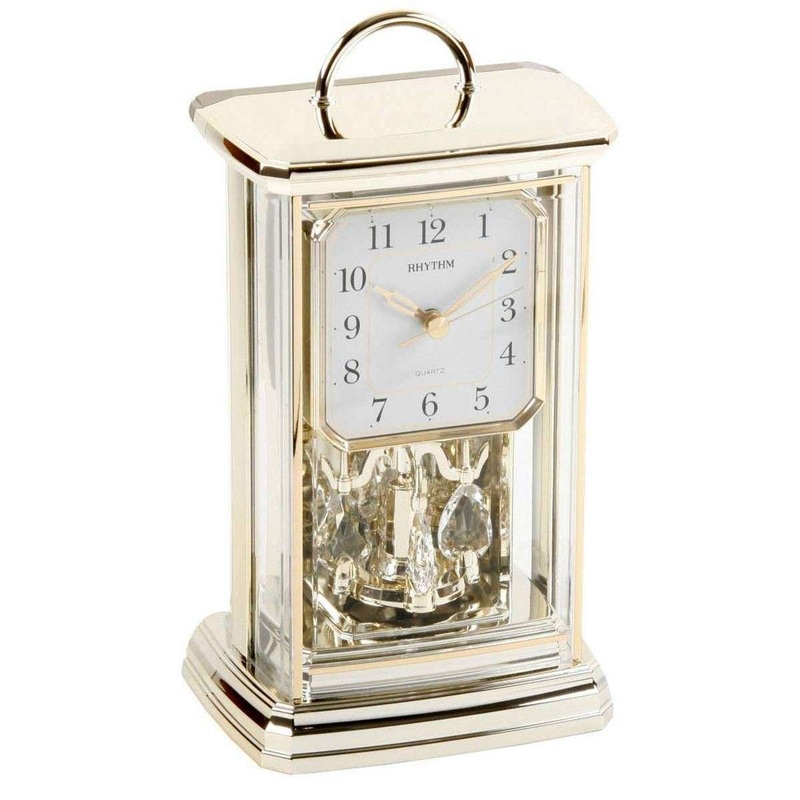 Rhythm Arab Dial Oblong Mantel Clock – Gold