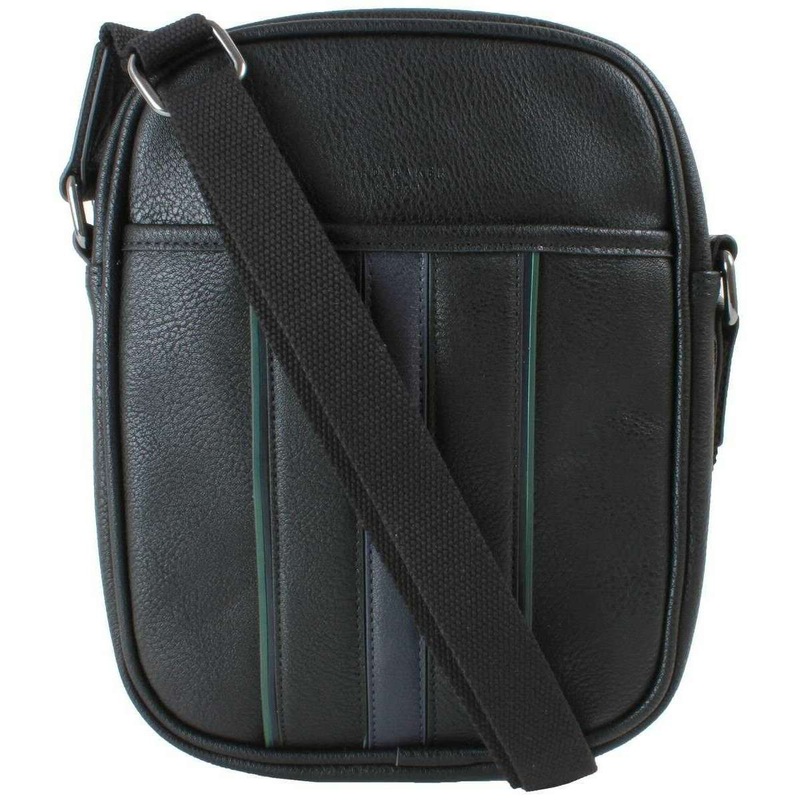 Ted Baker Keiigan Striped Flight Bag – Black
