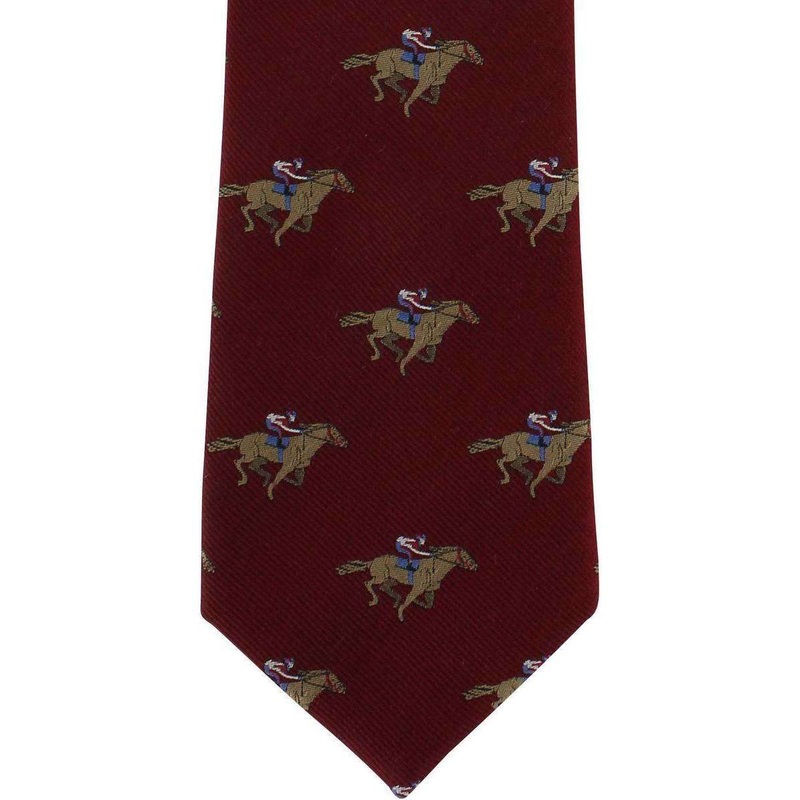 Michelsons of London Horse Racing Silk Tie – Wine