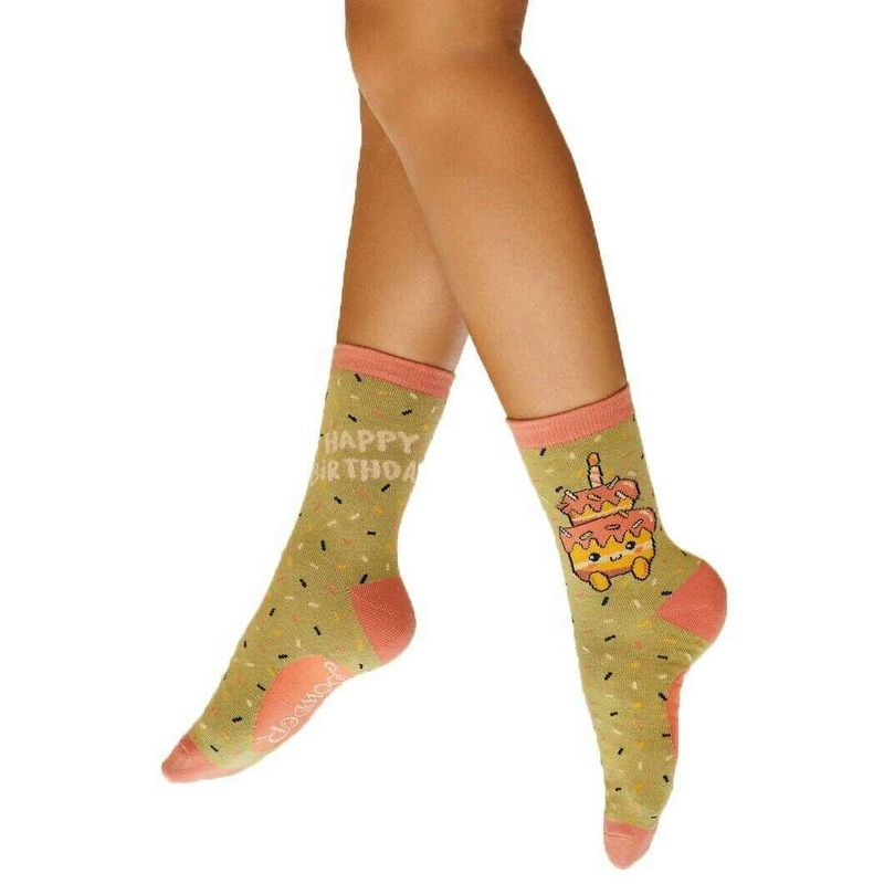 Powder Happy Birthday Tiered Cutie Ankle Socks – Sage Green