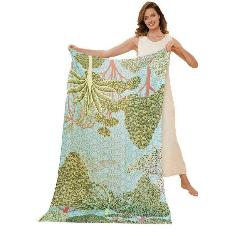 Powder Printed Secret Paradise Scarf  – Aqua Green