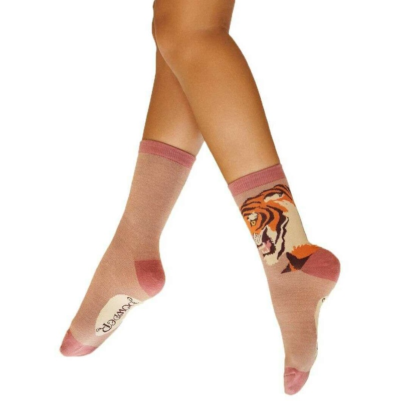 Powder Thrill of the Tiger Ankle Socks – Dusky Rose Pink