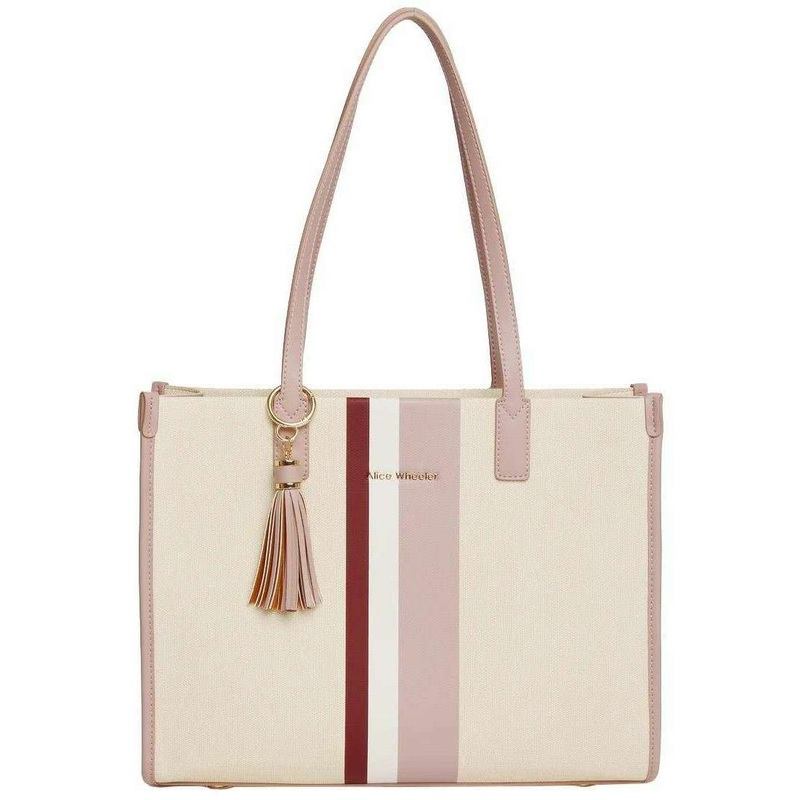 Alice Wheeler London Amalfi Stripe Tote Bag – Cream/Pink
