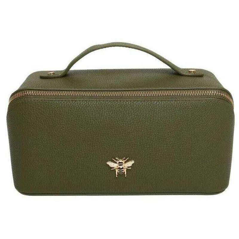 Alice Wheeler London Mini Luxury Train Case – Olive Green