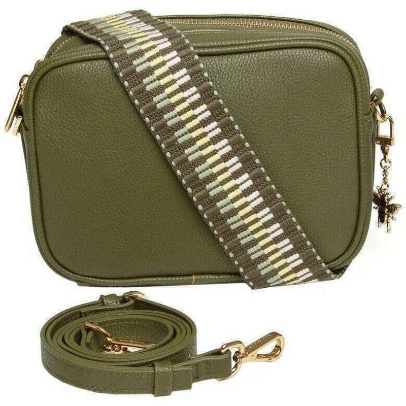 Alice Wheeler London Soho Camera Crossbody Bag – Olive Green