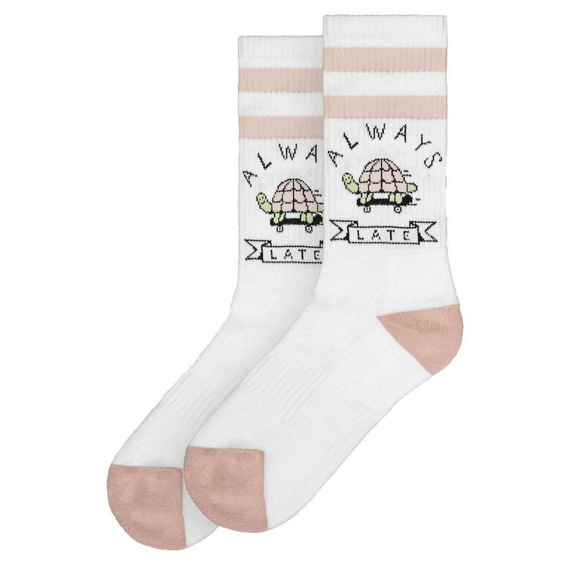 American Socks Always Late Mid High Socks – White