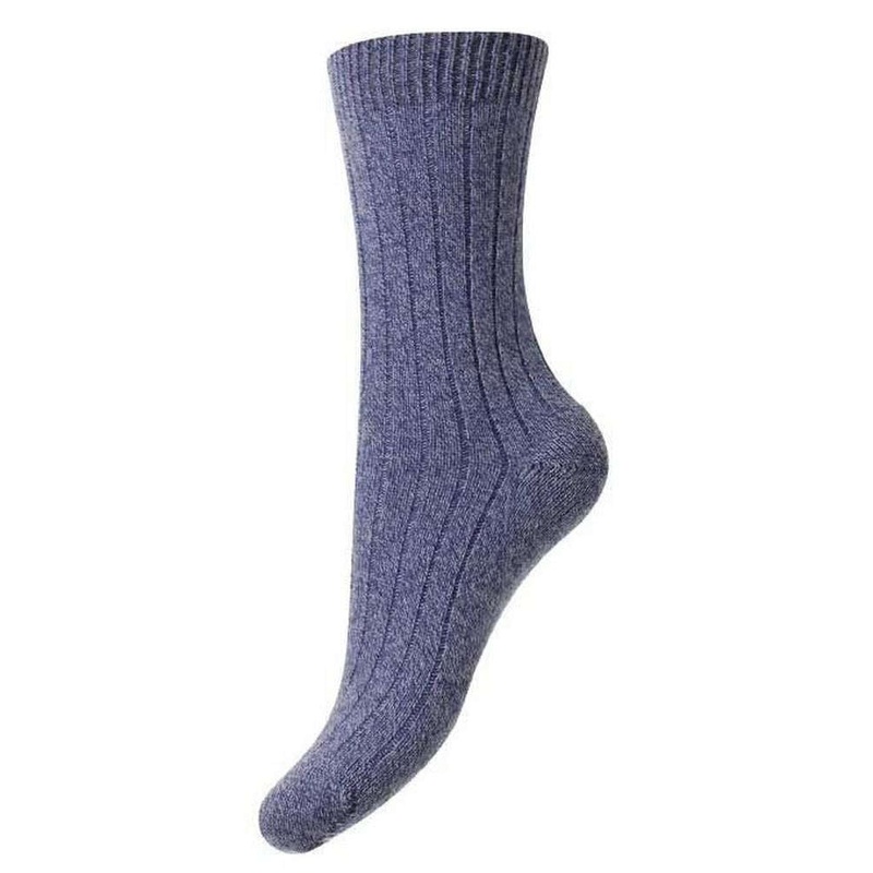 Pantherella Tabitha Cashmere Socks – Denim Chine Blue