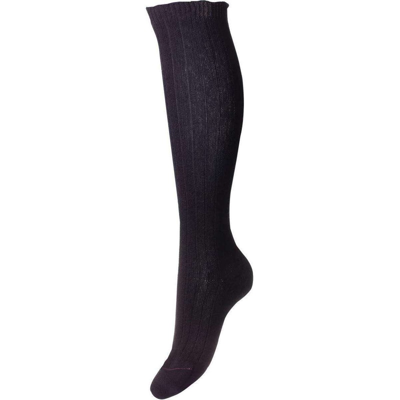 Pantherella Tabitha Rib Over the Calf Cashmere Socks – Black