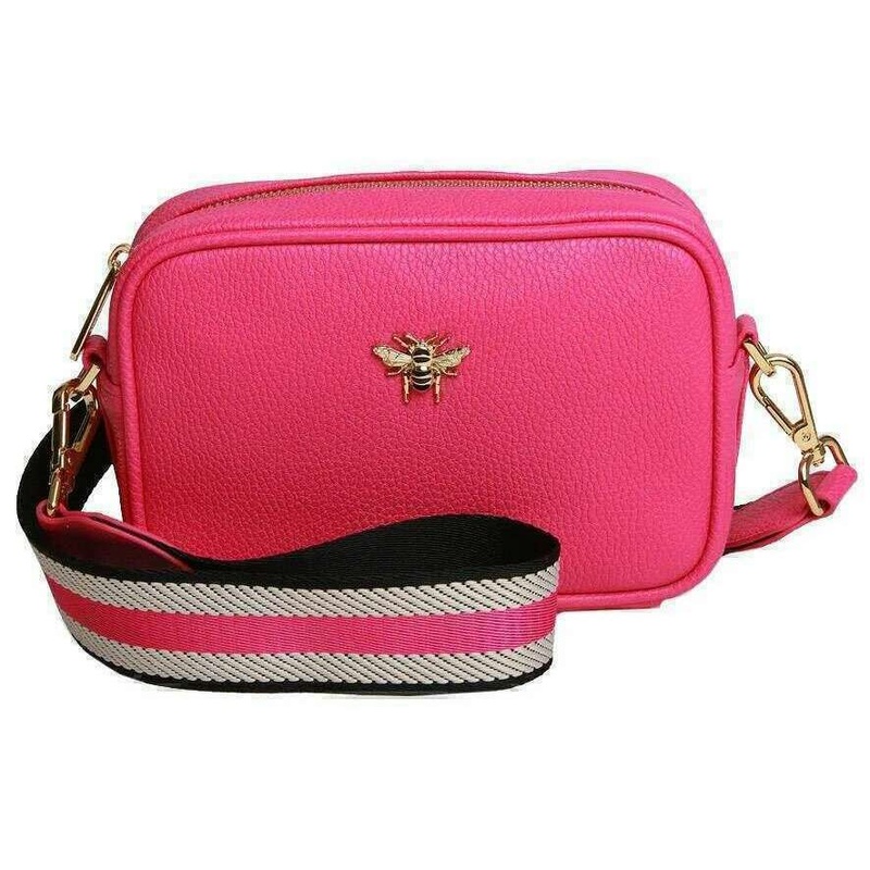 Alice Wheeler London Mini Camera Crossbody Bag – Hot Pink