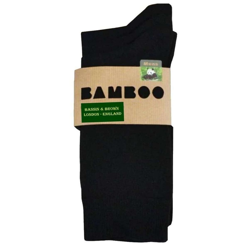 Bassin and Brown 3 Pack Plain Bamboo Socks – Black