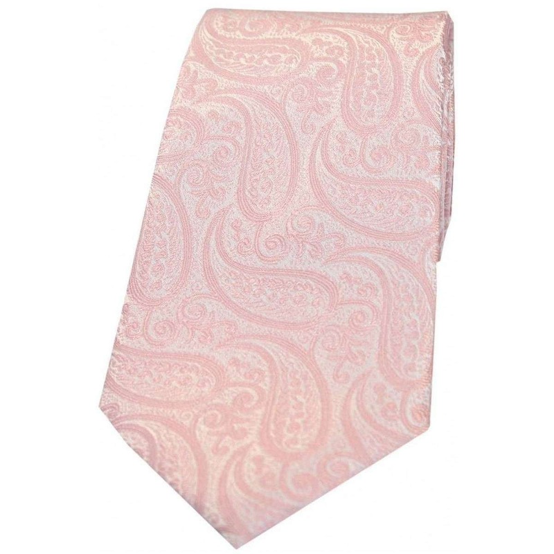 David Van Hagen Classic Paisley Silk Tie – Pink