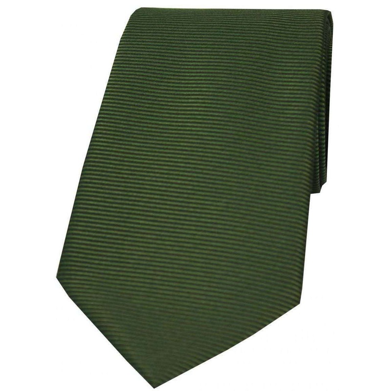 David Van Hagen Horizontal Ribbed Polyester Tie – Racing Green