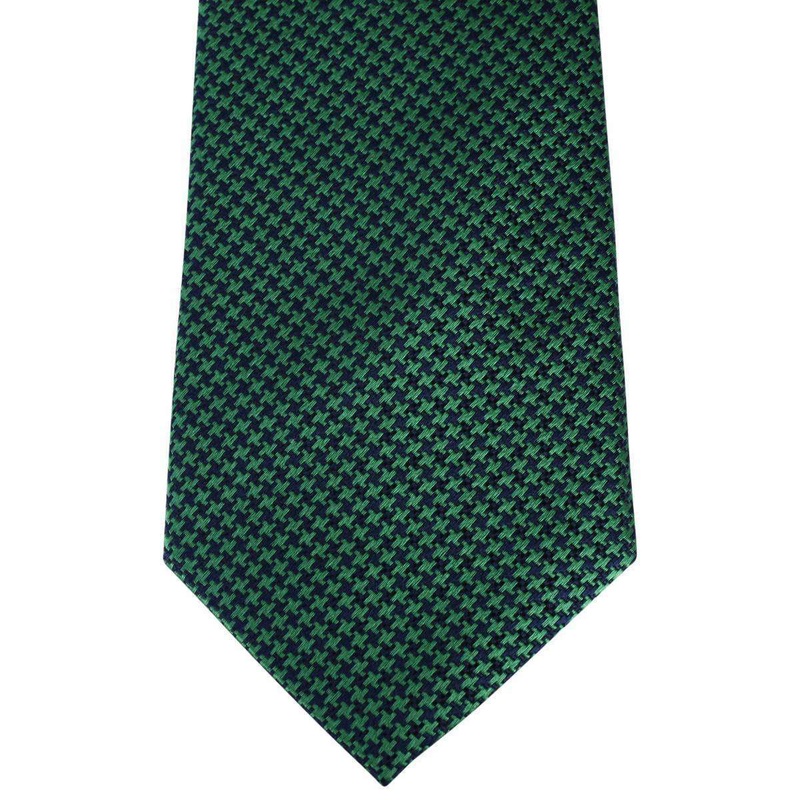 David Van Hagen Houndstooth Tie – Green/Navy