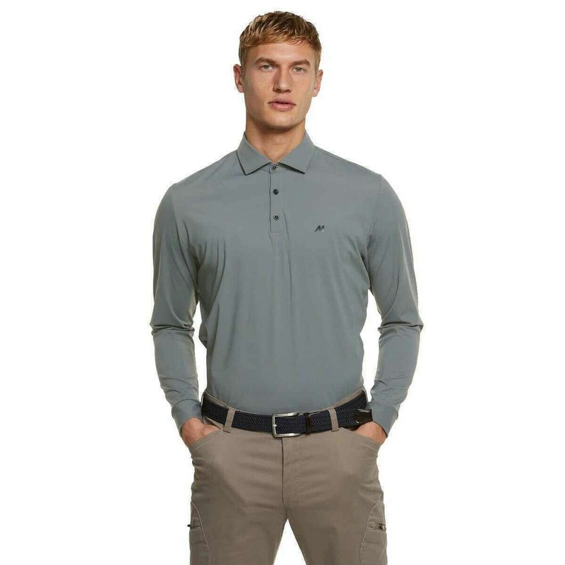 Meyer Bryson Performance Long Sleeve Polo – Grey