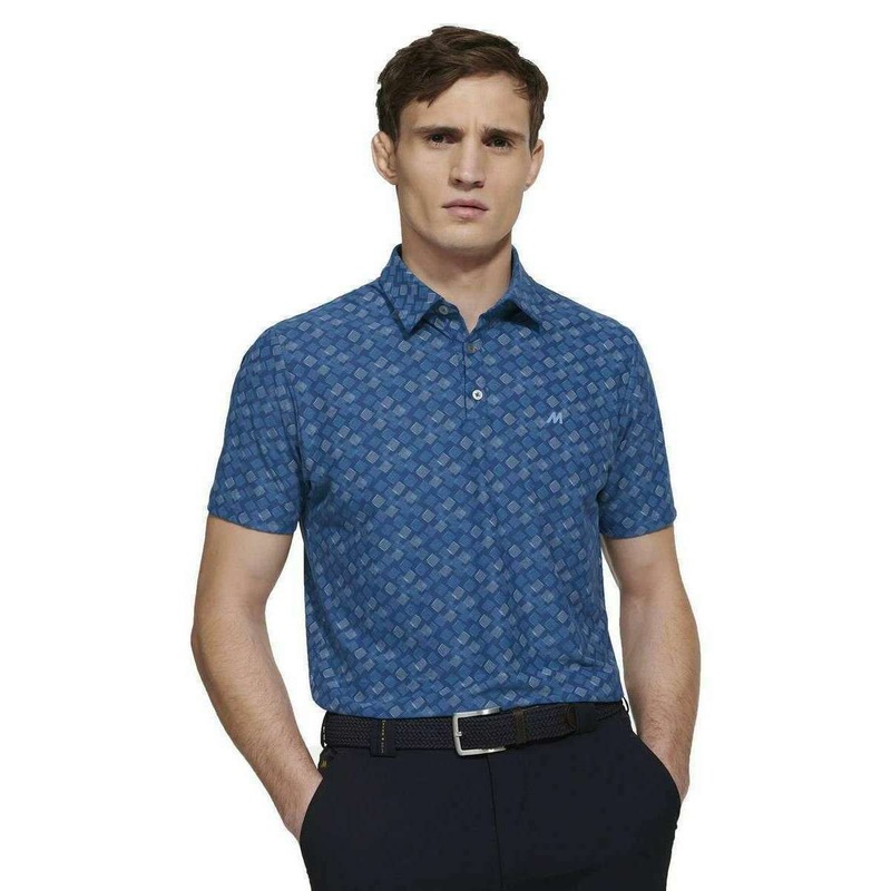 Meyer Phil Performance Print Polo – Blue