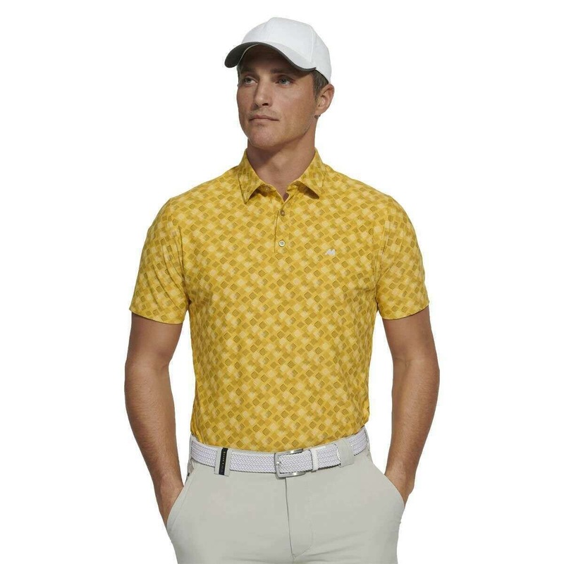 Meyer Phil Performance Print Polo – Corn Yellow