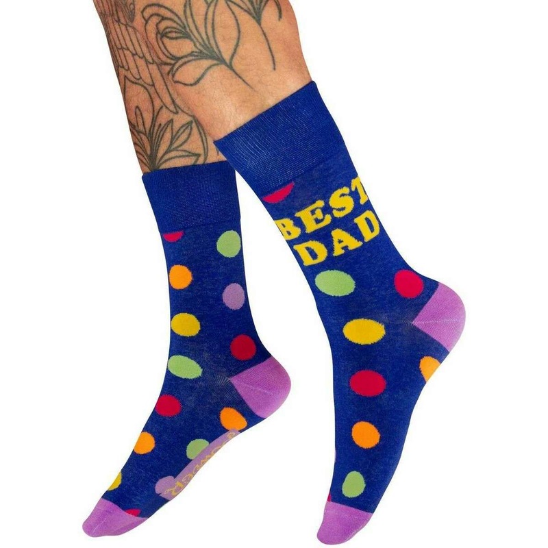Powder Best Dad Polka Dot Socks – Navy
