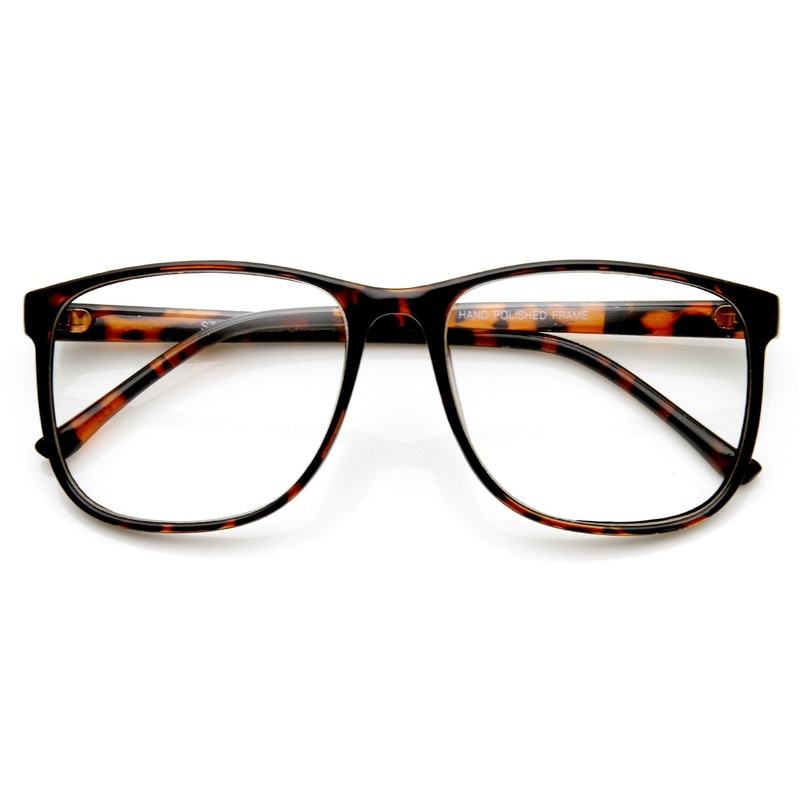 Large Retro Nerd Hipster Fashion Clear Lens Glasses 9339