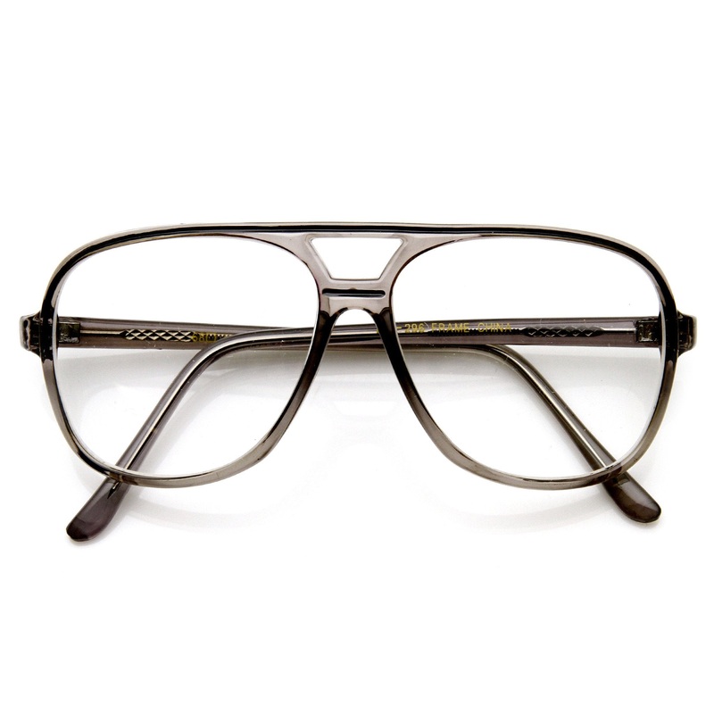Men’s 1980’s Retro Fashion Translucent Square Aviator Glasses 8100
