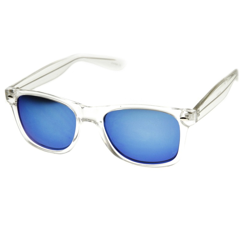 + Plus “Mormont” Transparent Horned Rim Mirror Lens Sunglasses