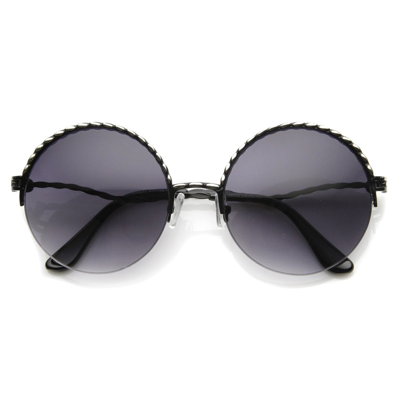 Womens Classy Fashion Oversize Semi Rimless Sunglasses 9195