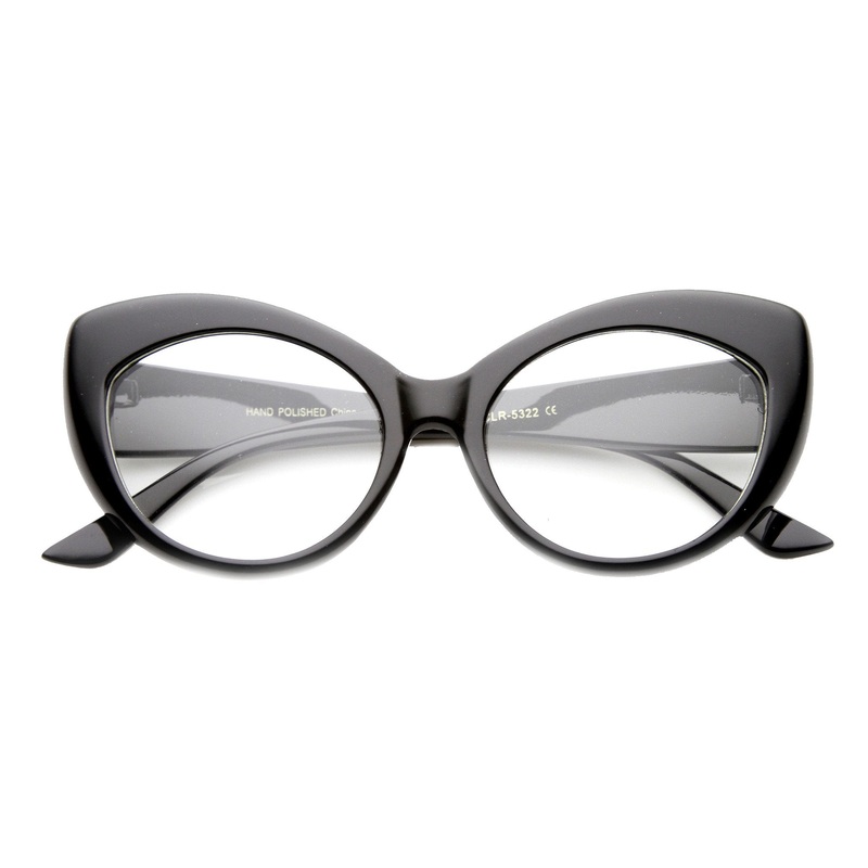 Retro 1950’s Pointed Cat Eye Clear Lens Glasses 9646