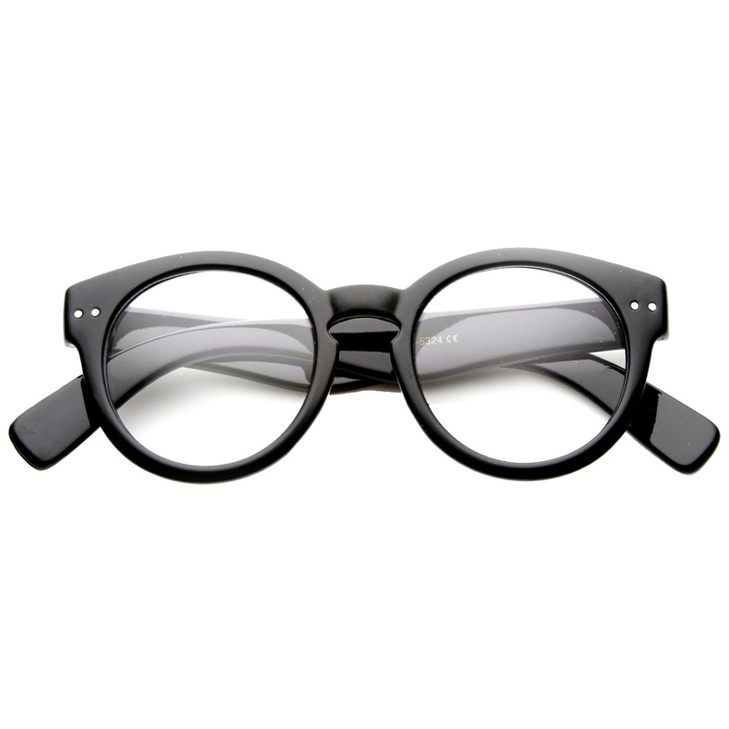 Vintage Hipster Indie Key Hole Round Clear Lens Glasses 9644
