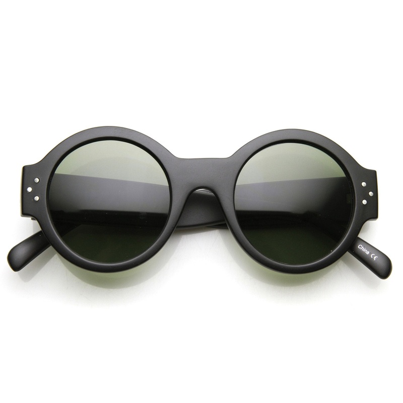 Women’s Retro Euro Bold Thick Round Frame Sunglasses 9491