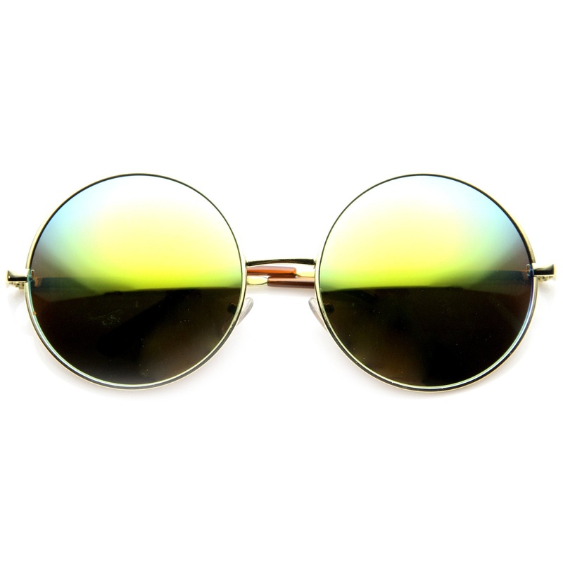 Women’s Retro Metal Oversize Mirror Lens Sunglasses 9752