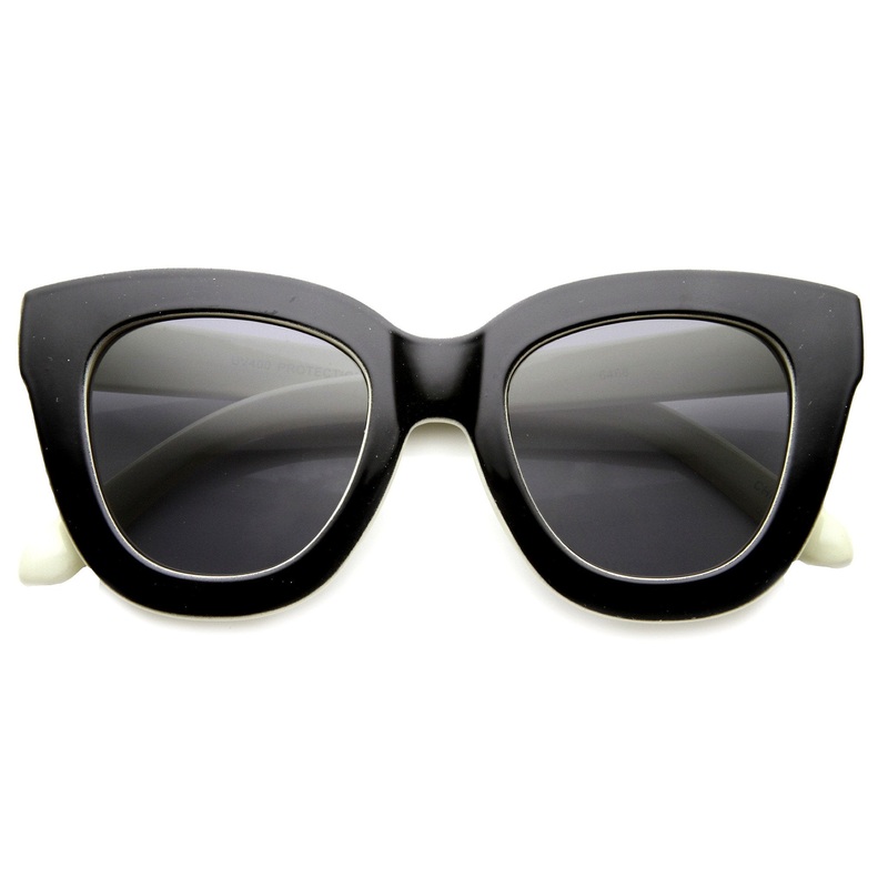 Women’s Retro Oversize Block Frame Cat Eye Sunglasses 9784