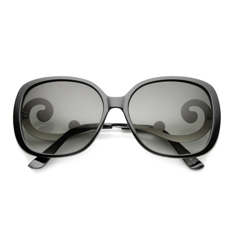 Women’s Square Sunglasses With Swirl Temples 9774