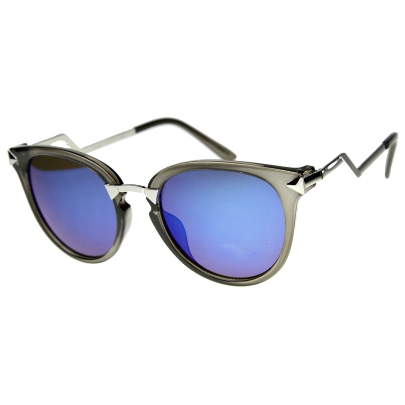 Women’s Trendy Flash Mirror Lens Lightning Temple Sunglasses 9834