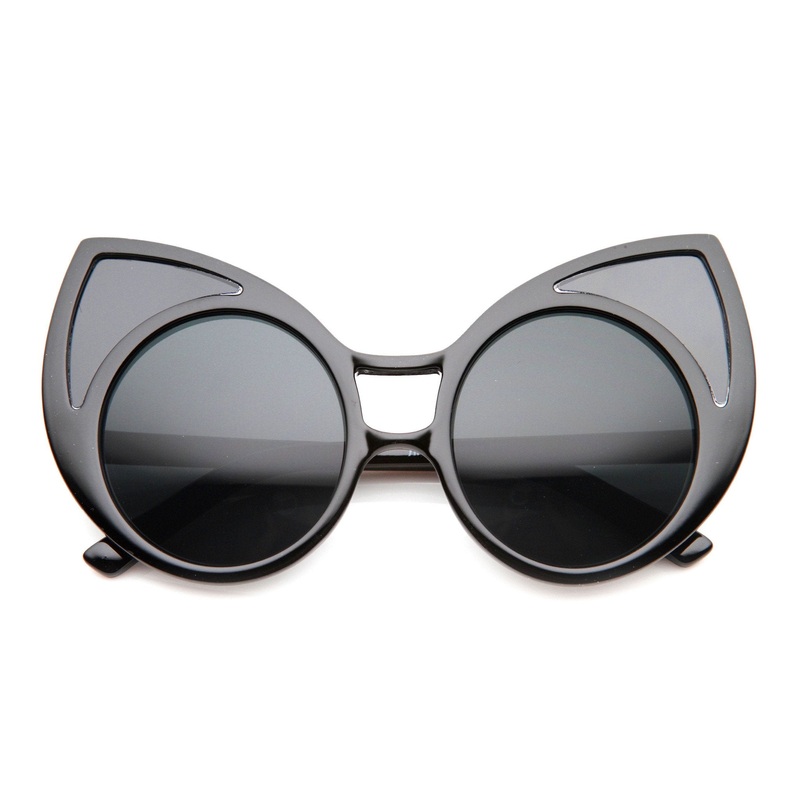Women’s Trendy Oversize Round Cat Eye Window Sunglasses 9766